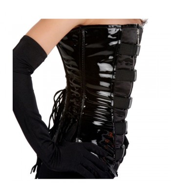 New Women Punk Corset Bustier Steel Boned Corset Gorgeous Vinyl PVC Corset